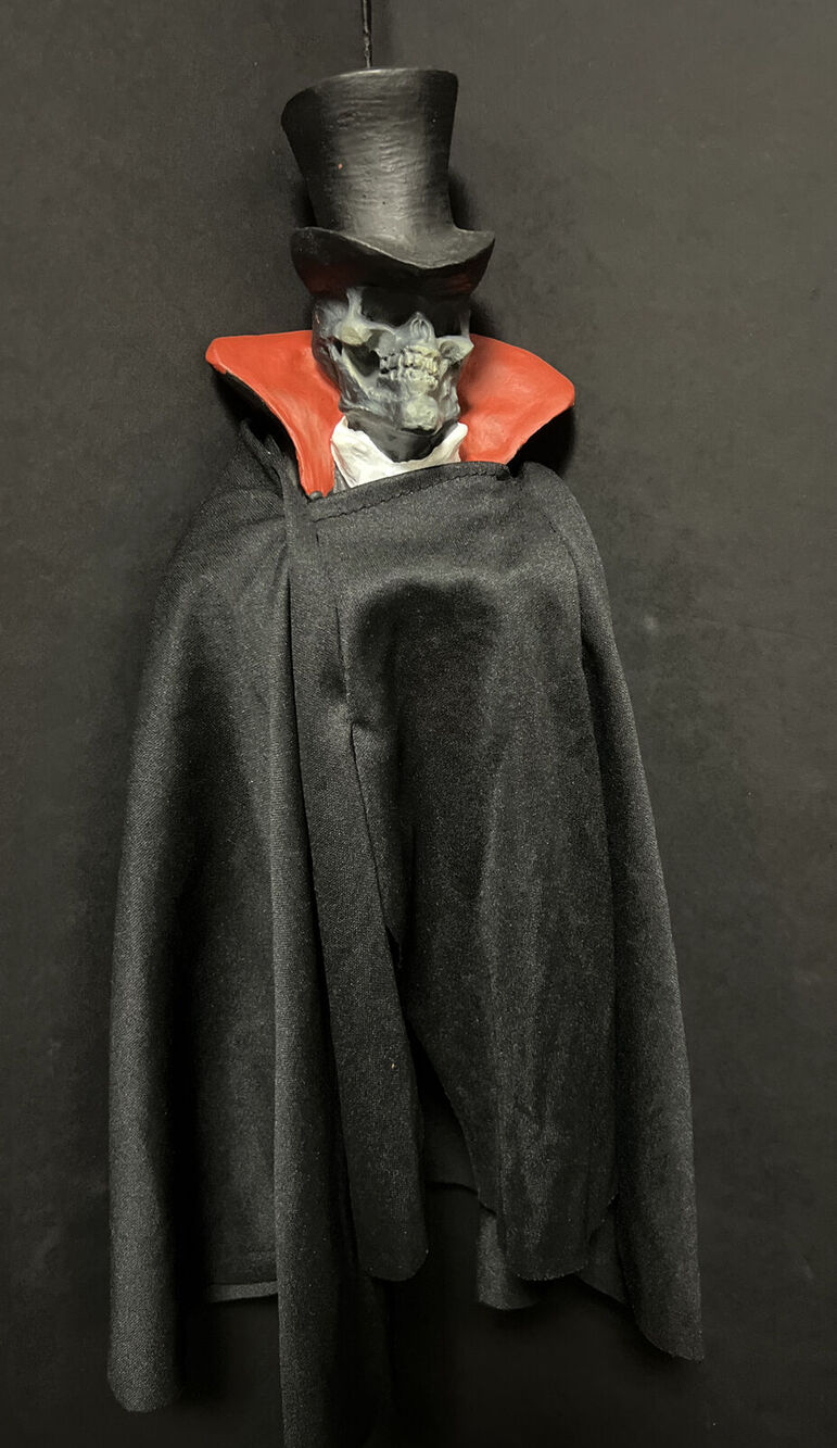 Paper Magic Group Hanging Vampire Skeleton Prop Cape Black Halloween 14" Decor